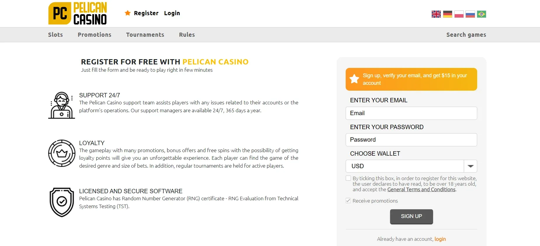 Program VIP i bonusy specjalne w Pelican Casino